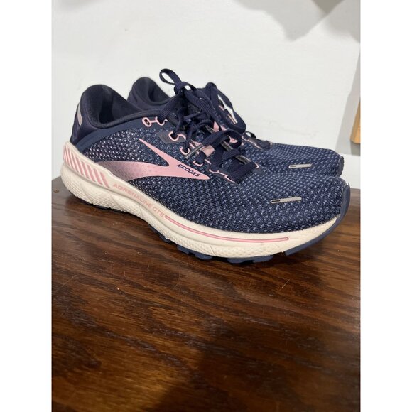 Brooks Womens Adrenaline GTS 22 Running Shoes Navy/Pink Sz 9.5 Stlye 1203531B486 - Picture 1 of 8